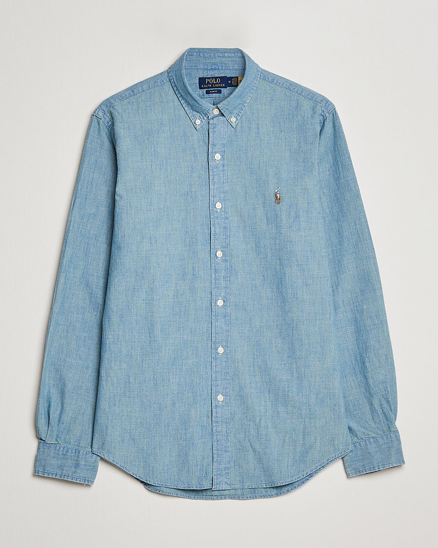 Polo Ralph Lauren Slim Fit Chambray Shirt Washed – Bleu