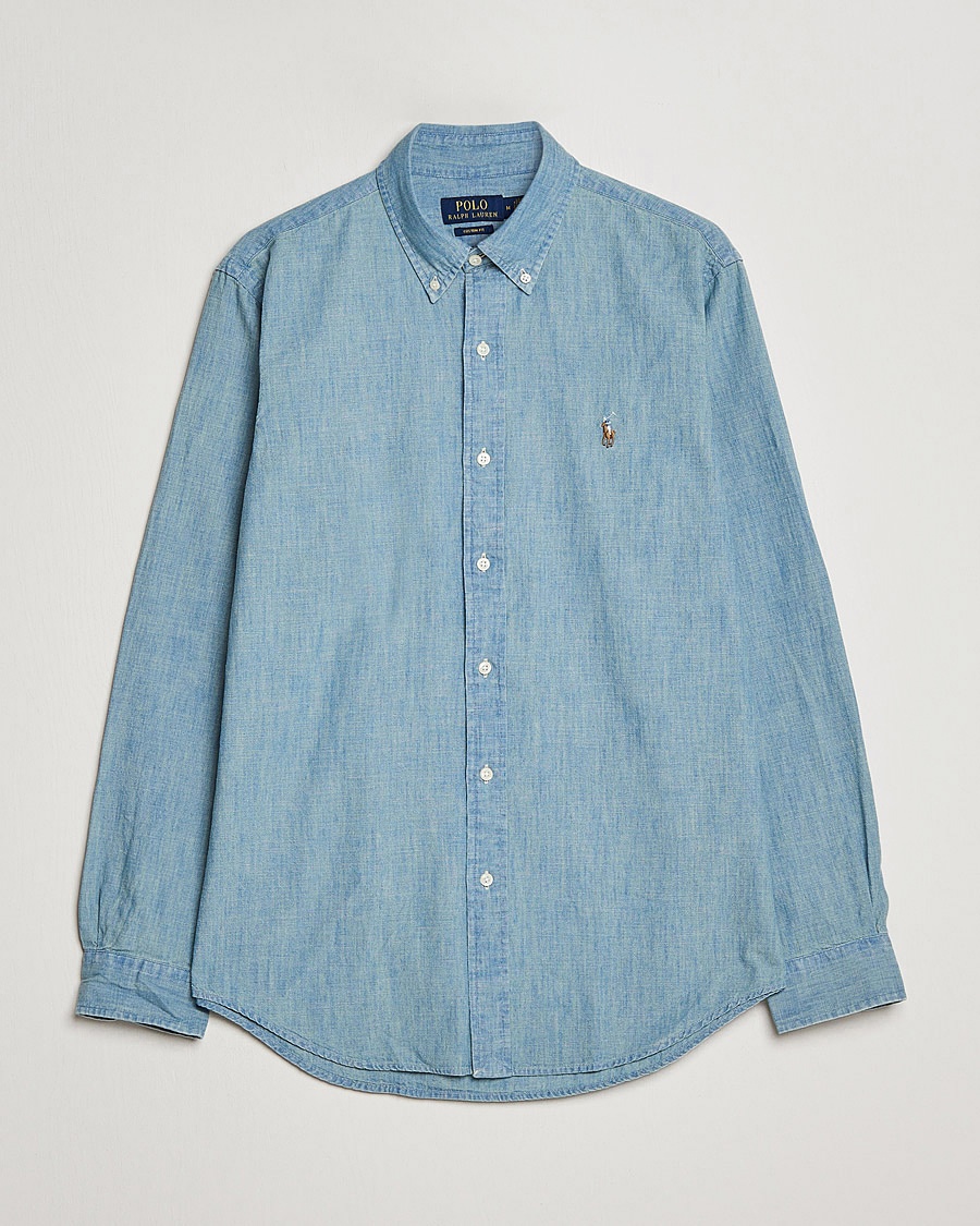 Polo Ralph Lauren Custom Fit Shirt Chambray Washed – Bleu