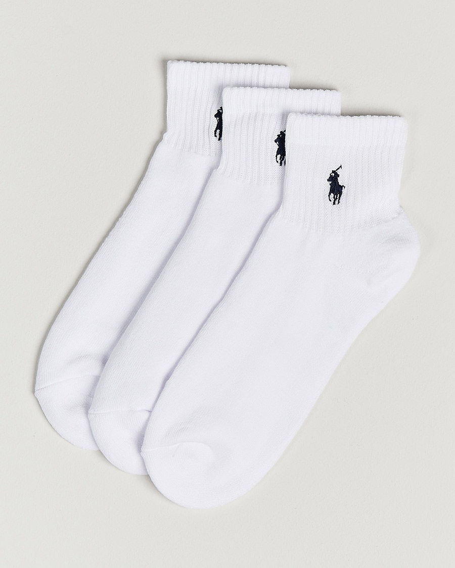 Polo Ralph Lauren 3-Pack Sport Quarter Socks White – Blanc