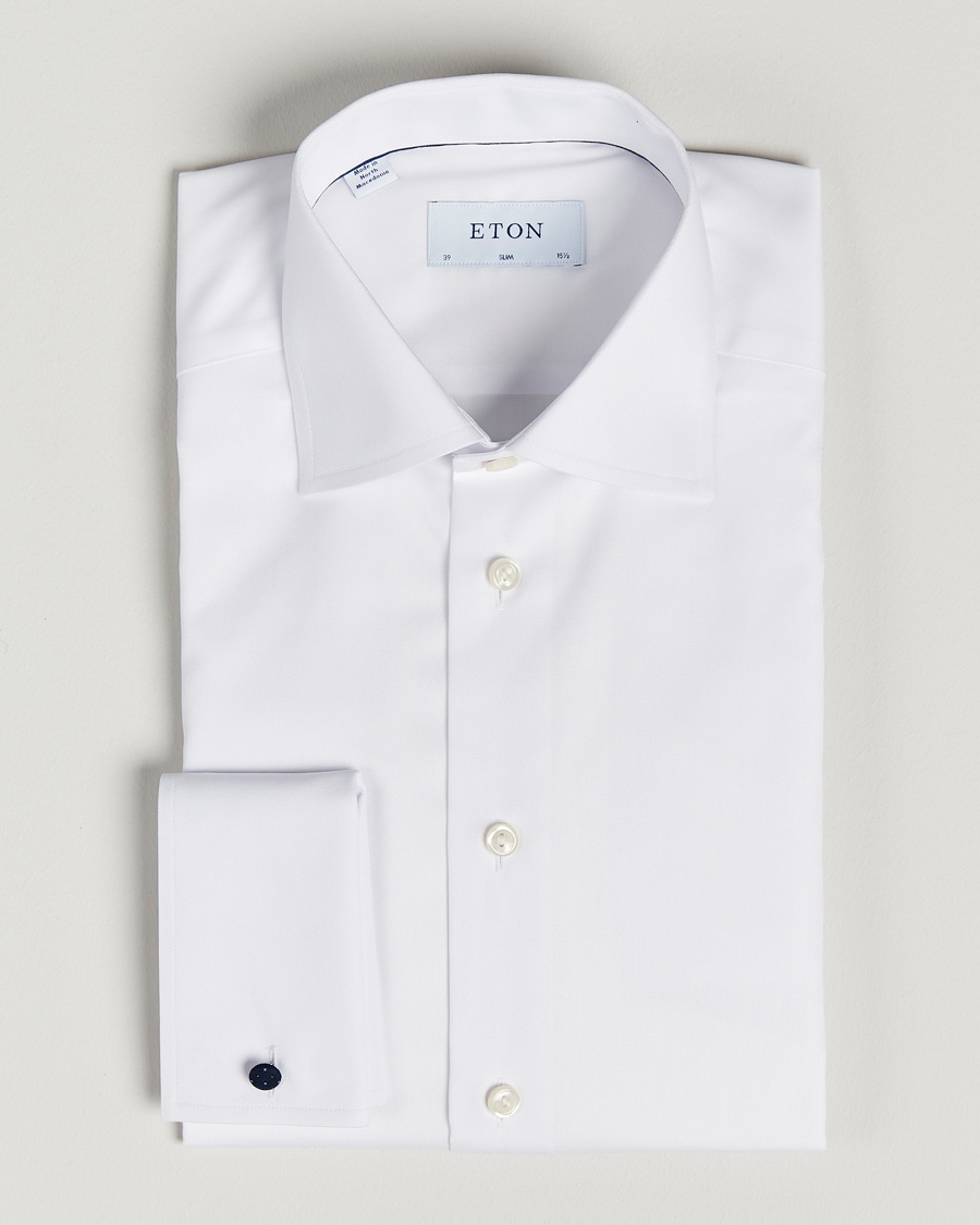 Eton Slim Fit Shirt Double Cuff White – Blanc