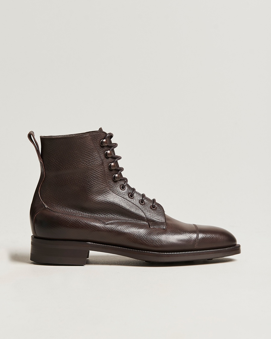 Edward Green Galway Grained Boot Dark Brown Utah Calf – Marron