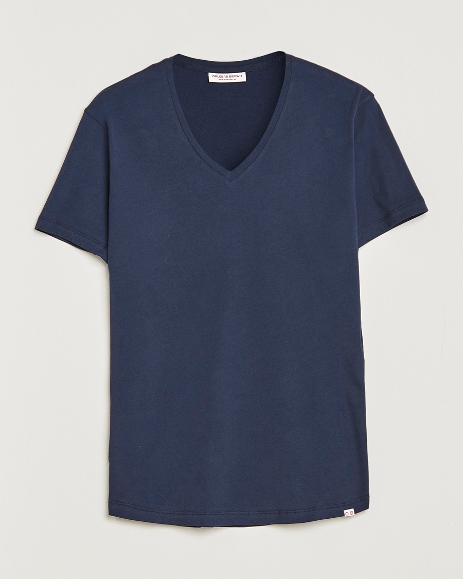 Orlebar Brown OB V-Neck Tee Navy – Bleu
