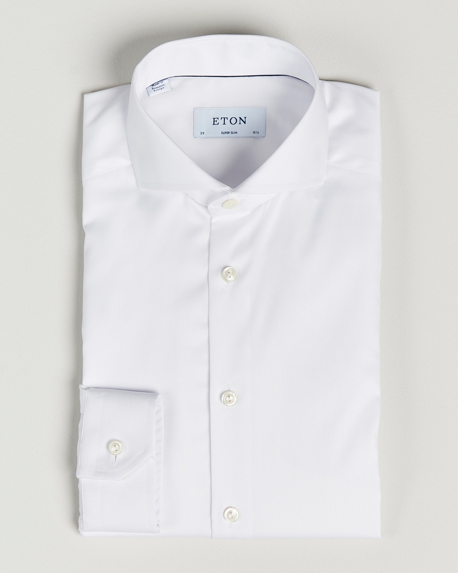 Eton Super Slim Fit Shirt Cutaway White – Blanc
