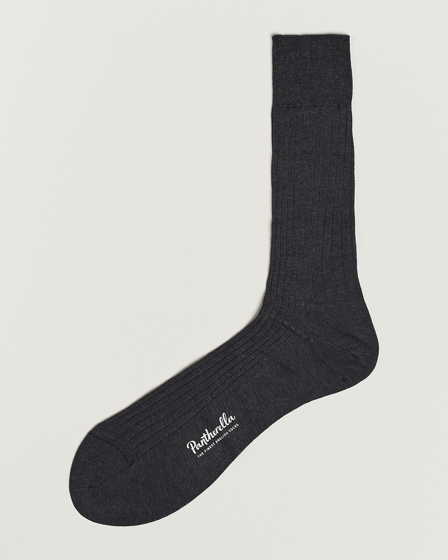 Pantherella Vale Cotton Socks Dark Grey – Gris
