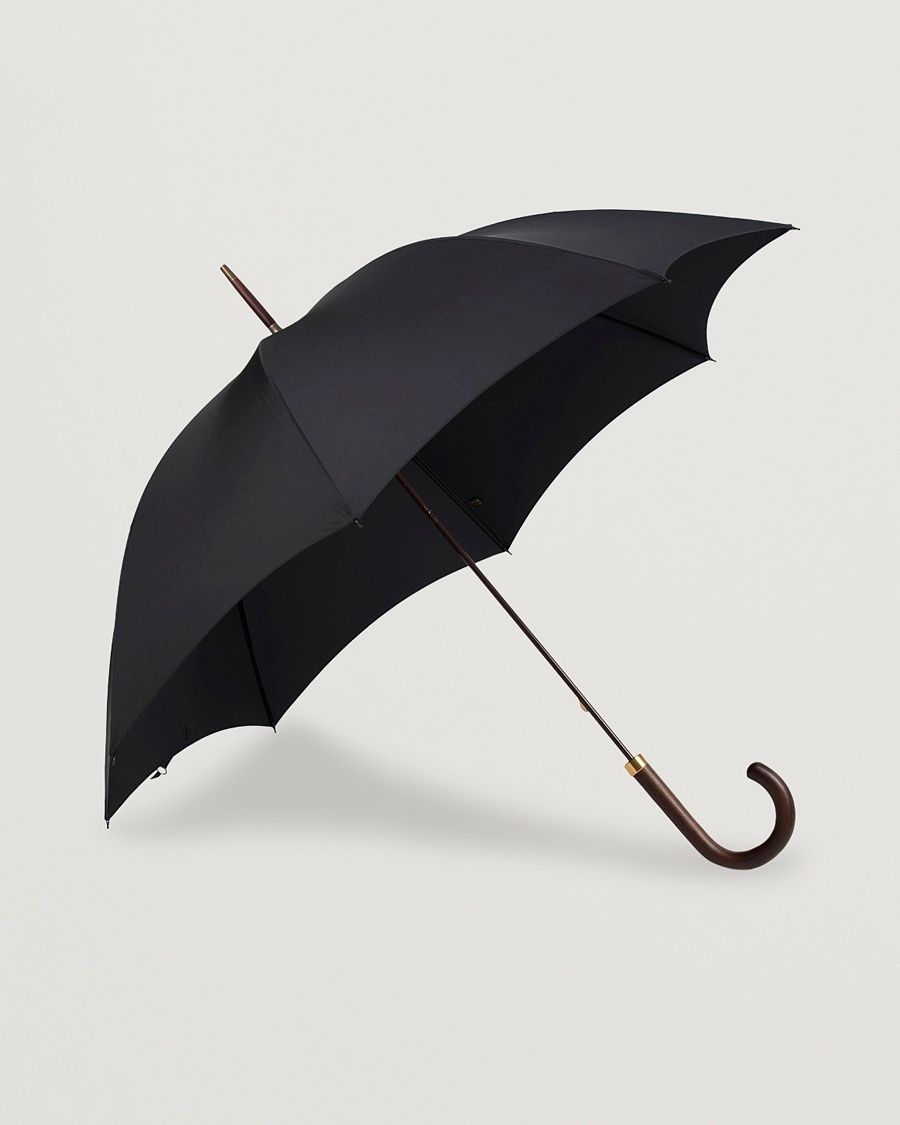 Fox Umbrellas Polished Hardwood Umbrella Black – Noir