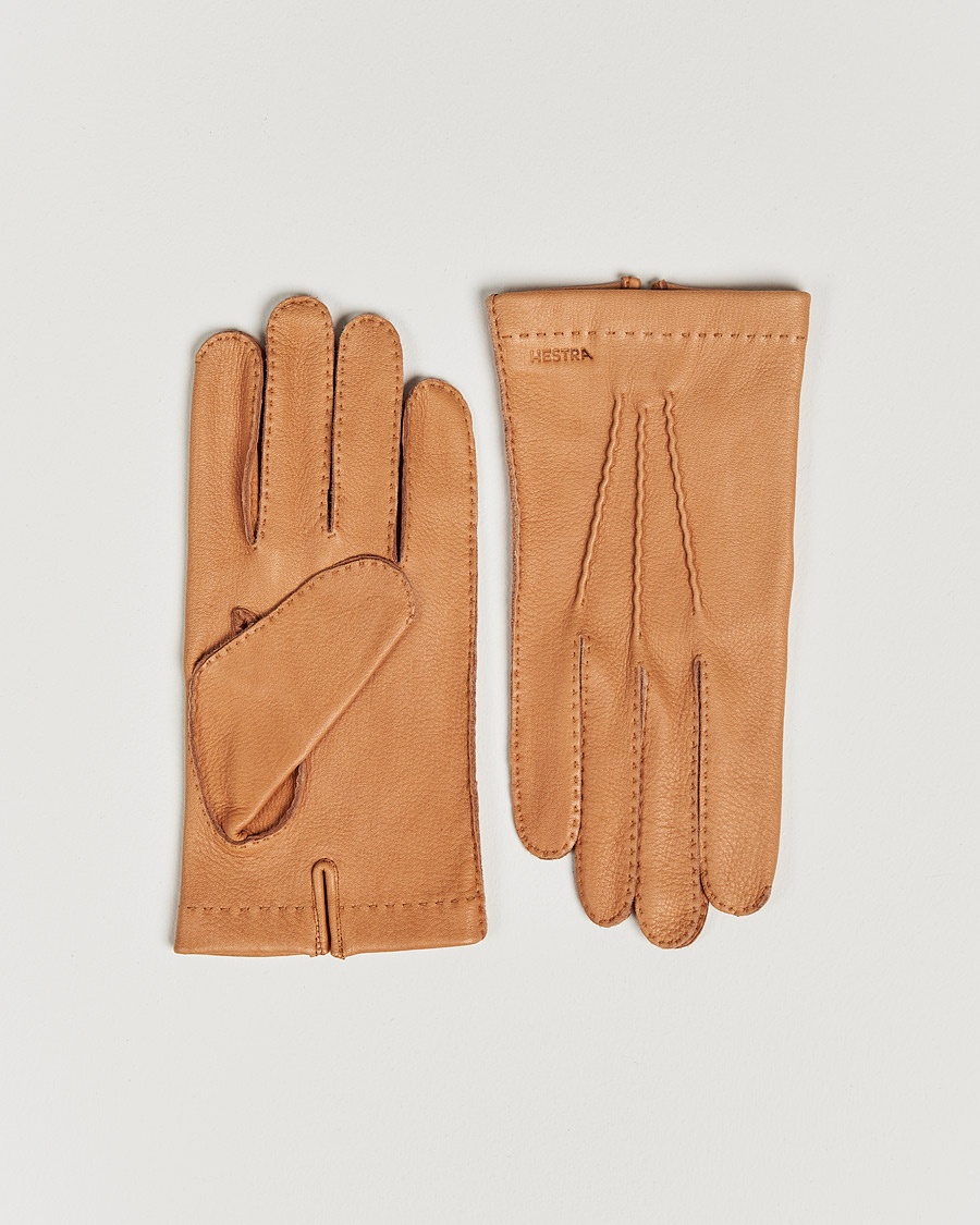 Hestra Henry Unlined Deerskin Glove Cognac – Beige