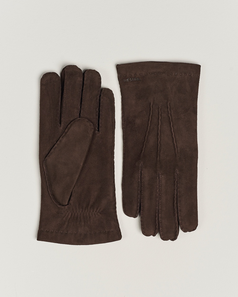 Hestra Arthur Wool Lined Suede Glove Espresso – Marron