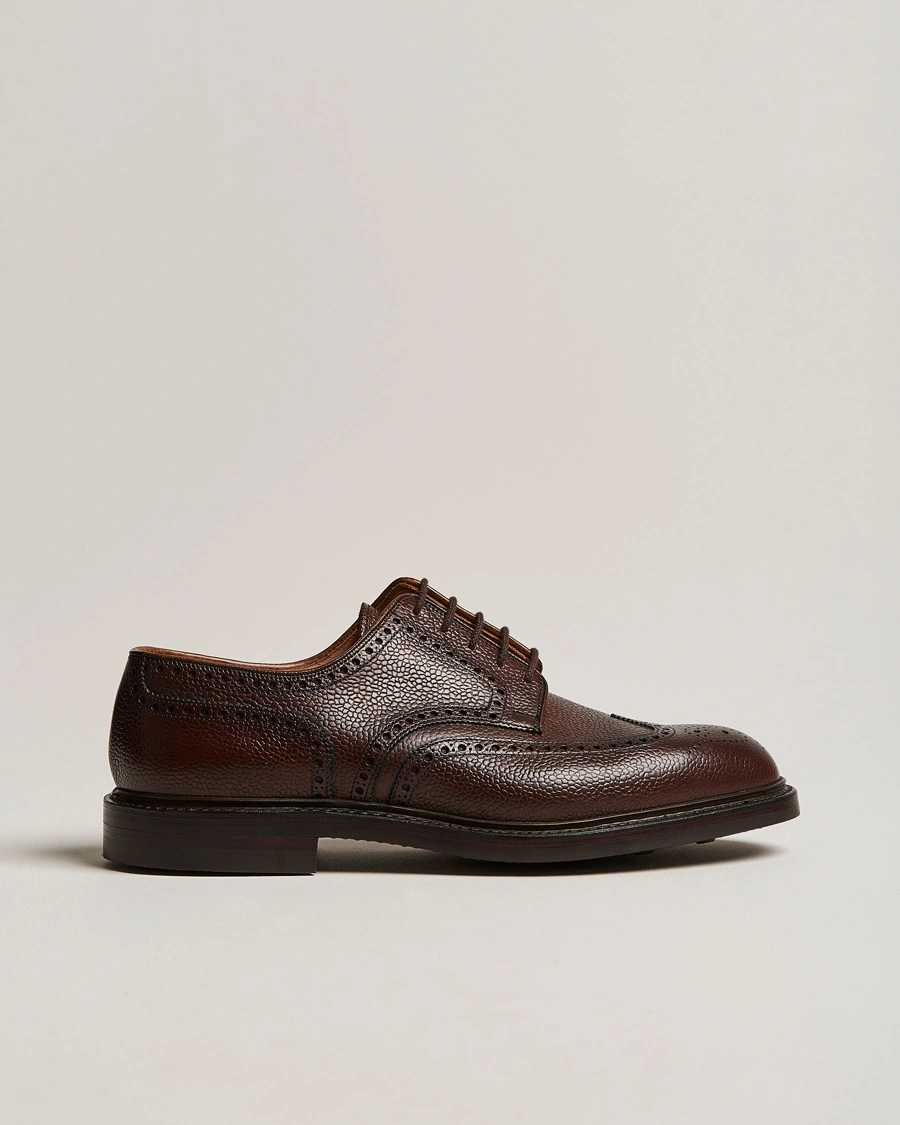 Crockett & Jones Pembroke Derbys Dark Brown Grained Calf – Marron