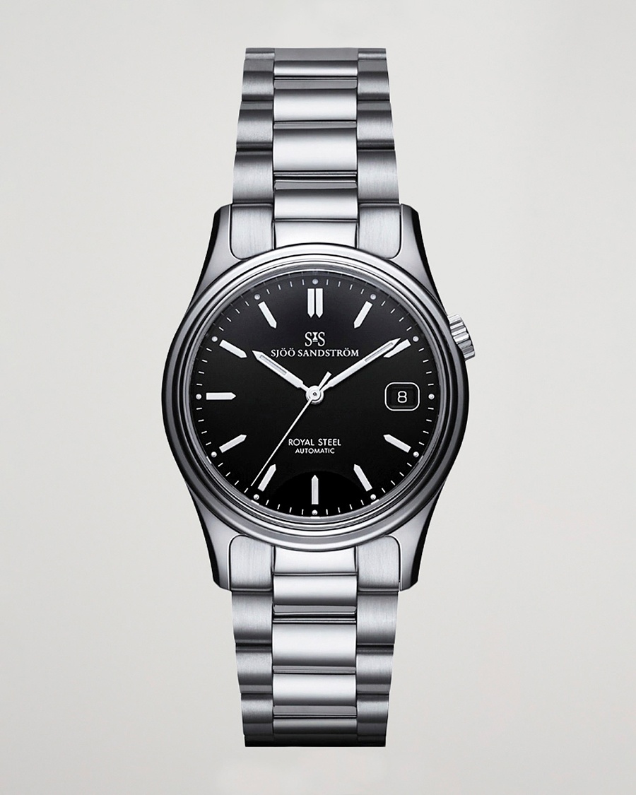 Sjöö Sandström Royal Steel Classic 36mm Black with Steel – Argent