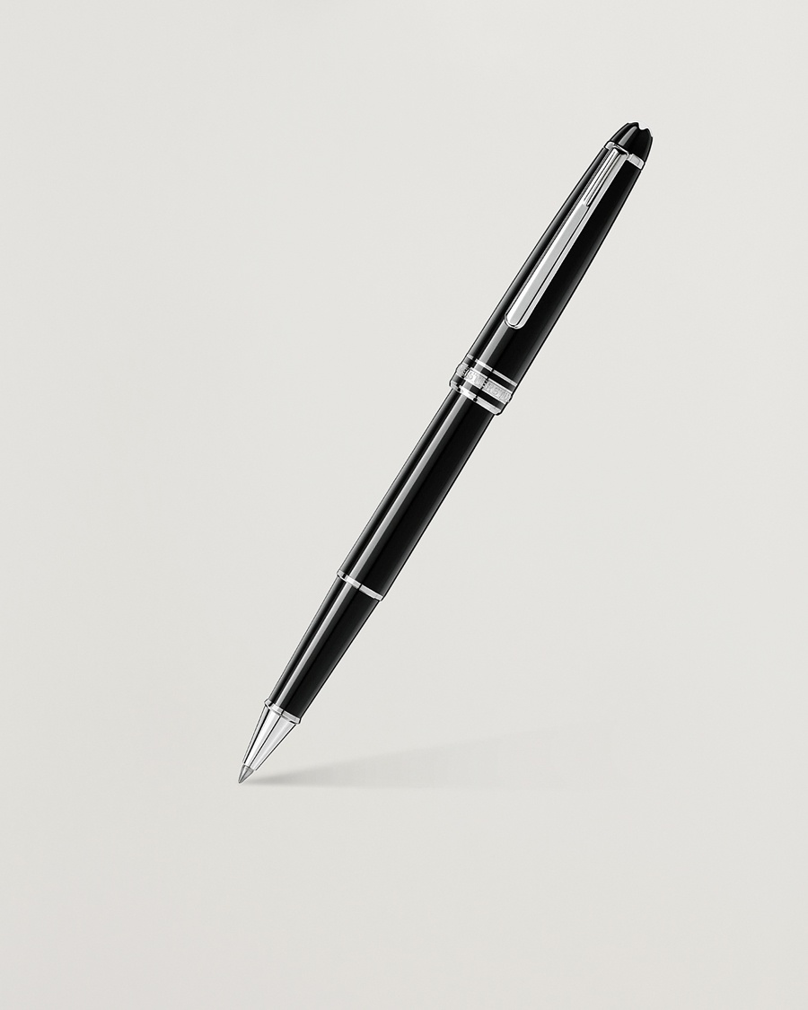 Montblanc 163 Classique Meisterstück Rollerball Pen Platinum Line – Noir