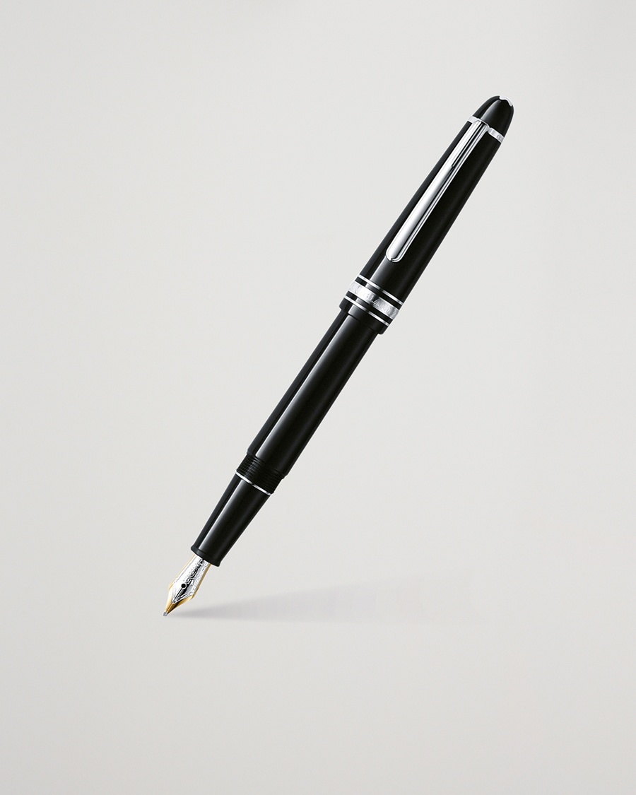 Montblanc 145 Classique Meisterstück F Fountain Pen Platinum Line – Noir