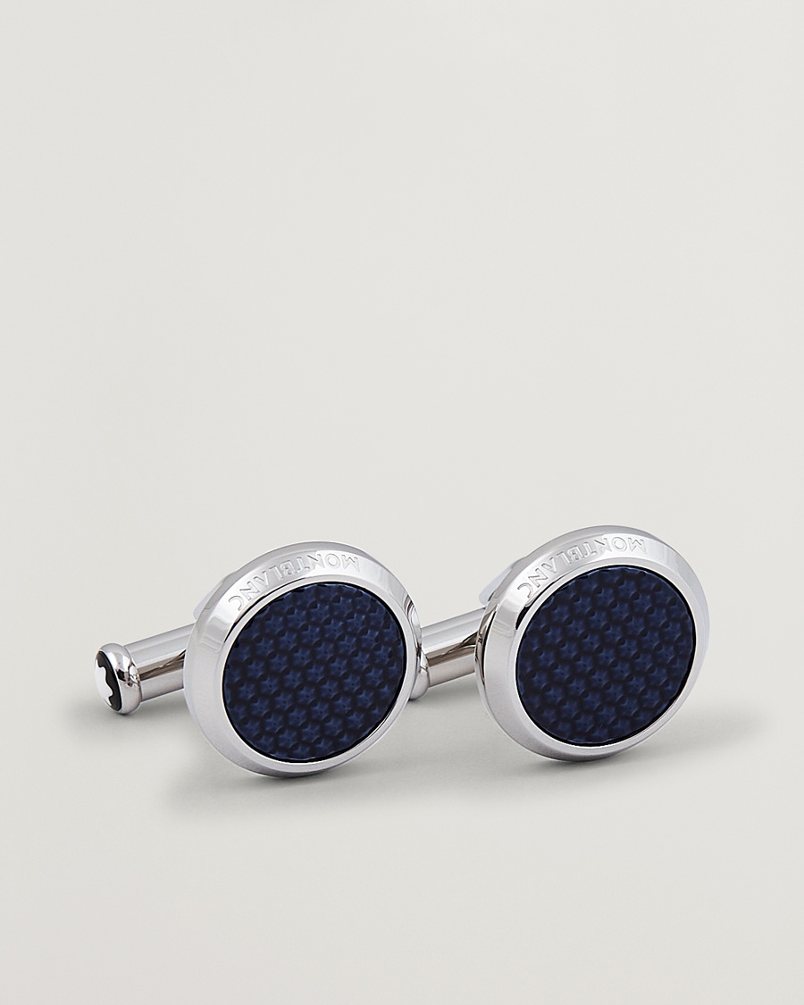 Montblanc Steel Meisterstück Cuff Links Blue – Argent