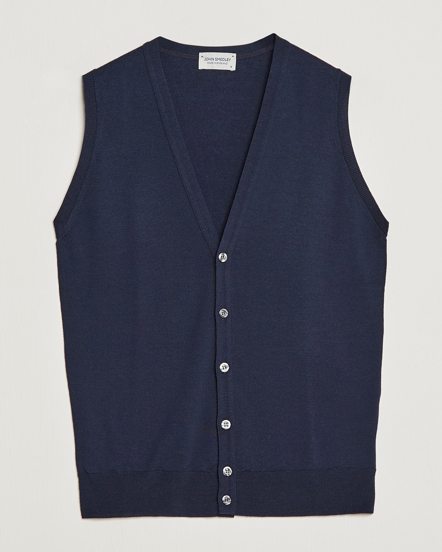 John Smedley Huntswood Slim Fit Waistcoat Midnight – Bleu