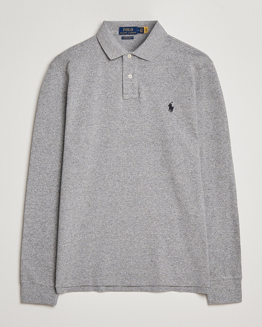 Polo Ralph Lauren Custom Slim Fit Long Sleeve Polo Canterbury Heather – Gris