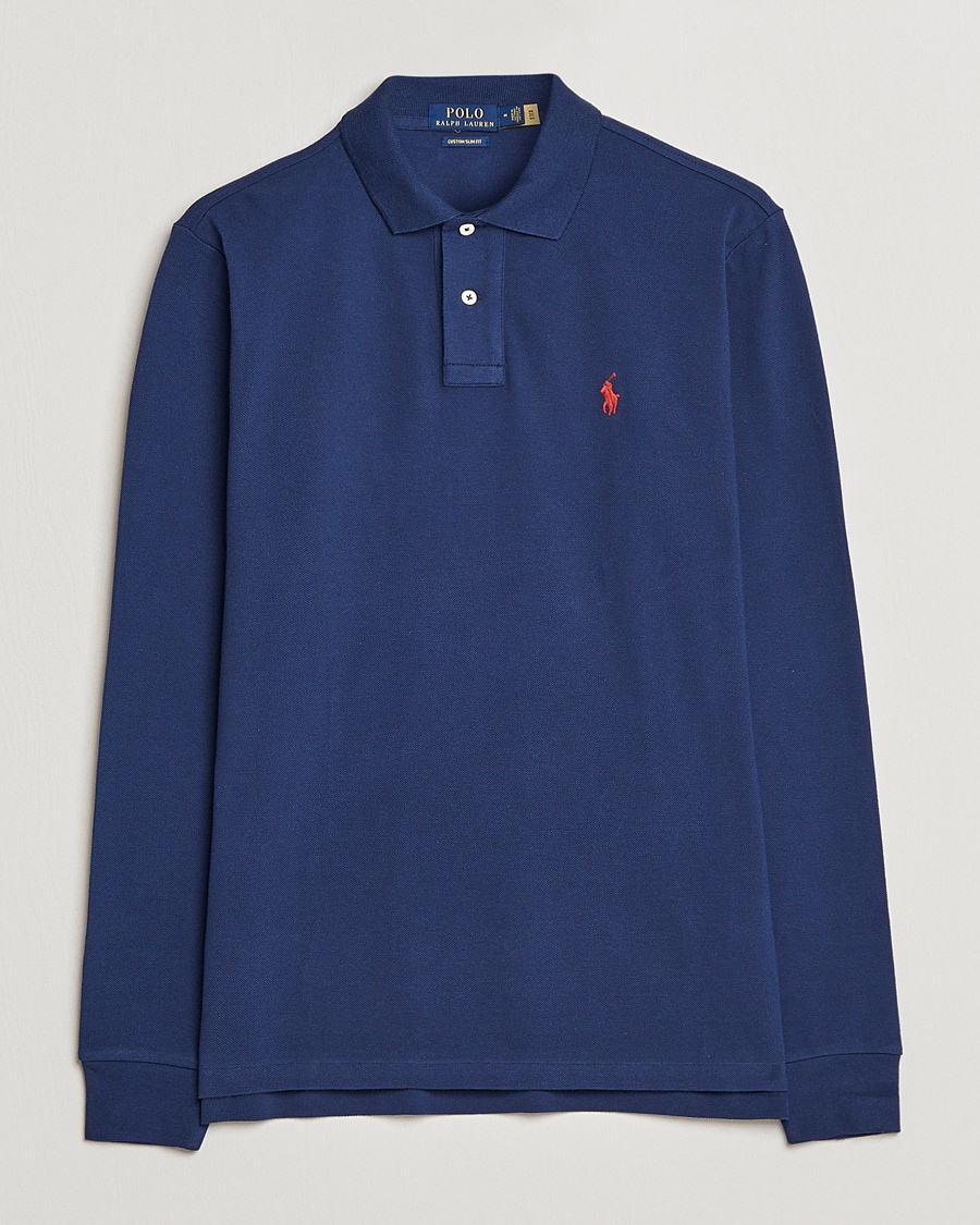 Polo Ralph Lauren Custom Slim Fit Long Sleeve Polo Newport Navy – Bleu