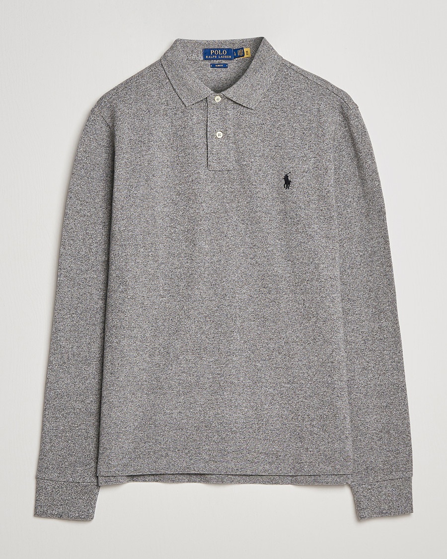 Polo Ralph Lauren Slim Fit Long Sleeve Polo Canterbury Heather – Gris