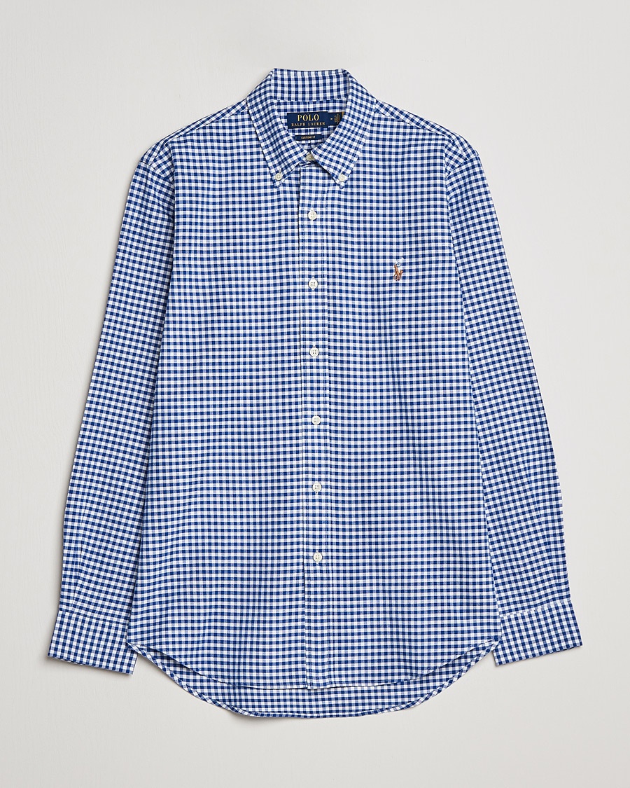 Polo Ralph Lauren Custom Fit Oxford Gingham Shirt Blue/White – Bleu