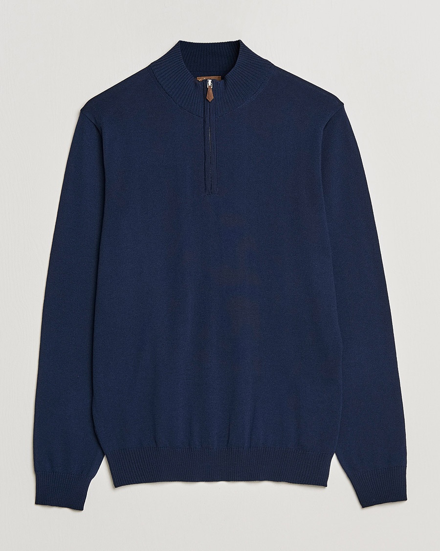 Stenströms Merino Wool Half Zip Navy – Bleu