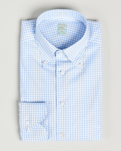 Homme | Stenströms | Stenströms | 1899 Slimline Button Down Check Shirt White/Blue