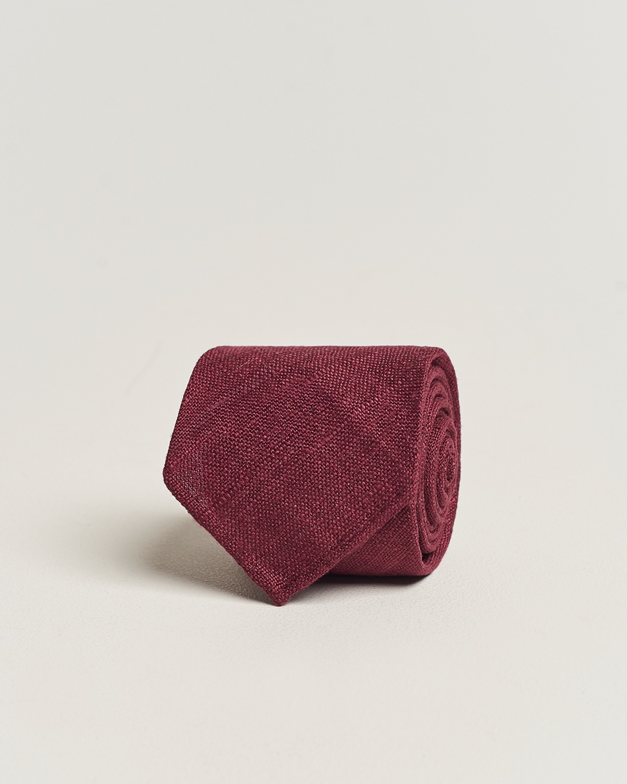 Drake's Silk Tussah Handrolled Tie Wine – Rose