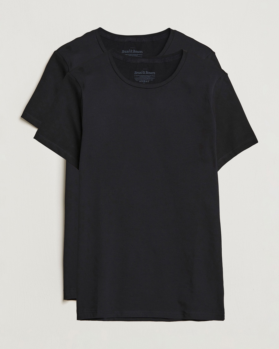 Bread & Boxers 2-Pack Crew Neck Tee Black – Noir