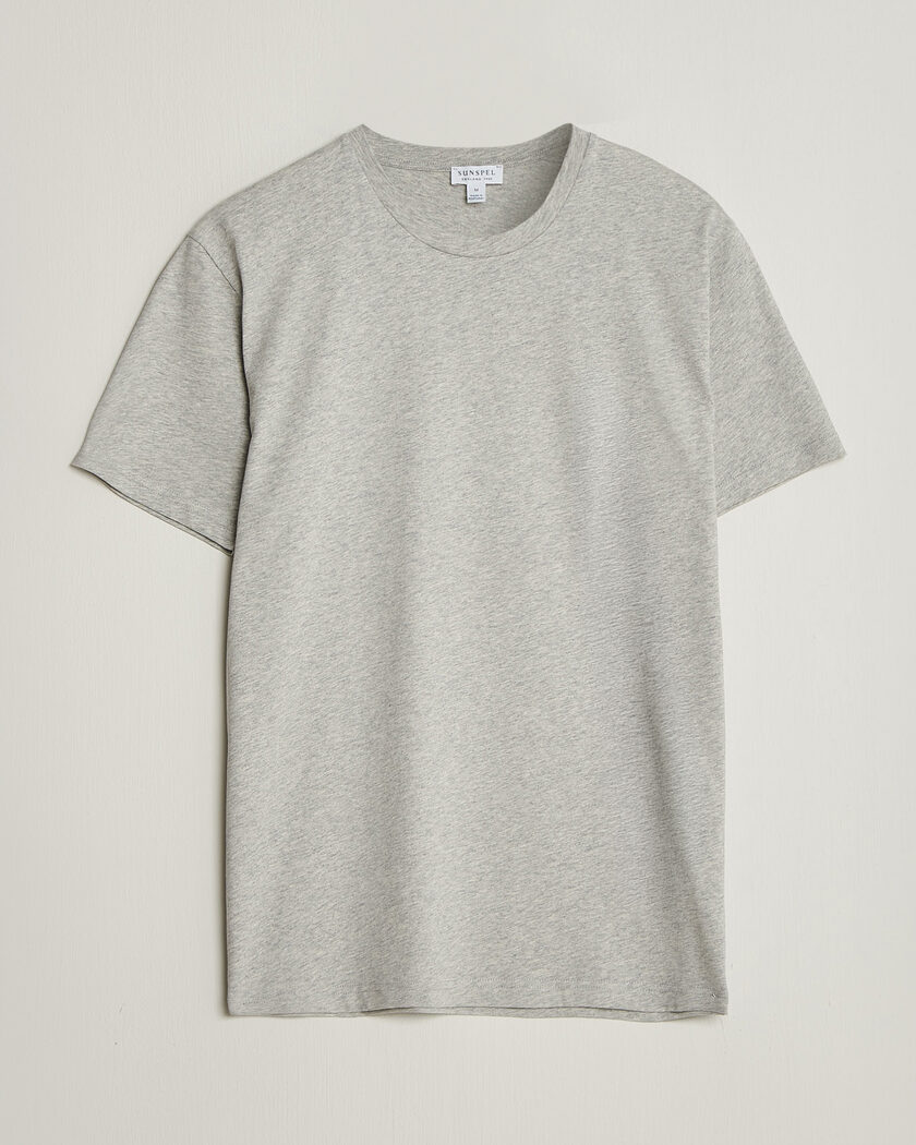 Sunspel Riviera Midweight T-Shirt Grey Melange – Gris