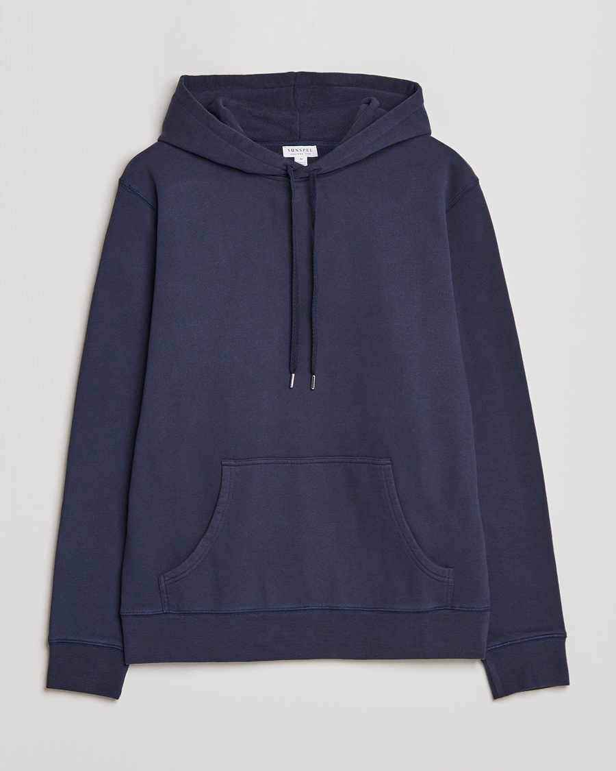 Sunspel Loopback Hoodie Navy – Bleu