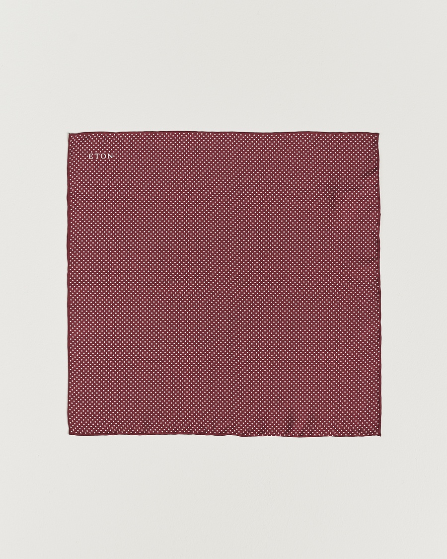 Eton Silk Polka Dot Pocket Square Wine – Rouge
