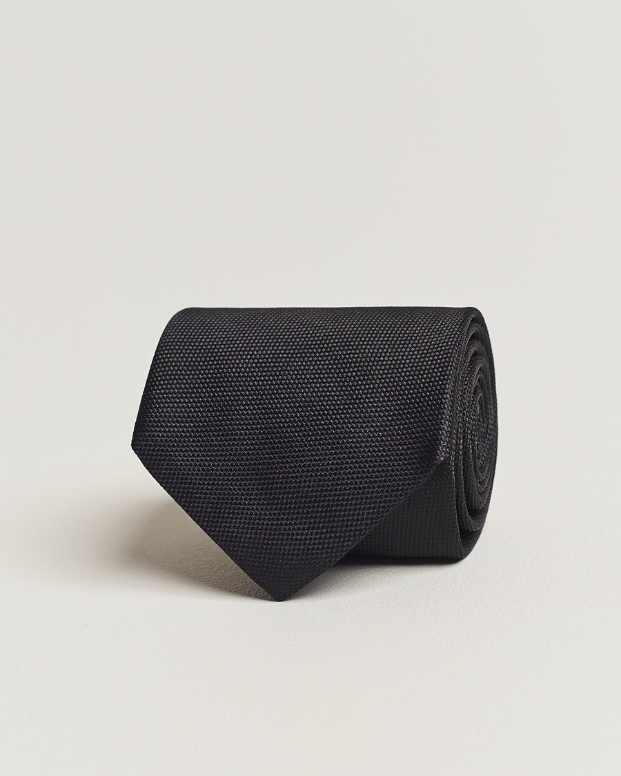 Eton Silk Basket Weave Tie Faded Black – Noir