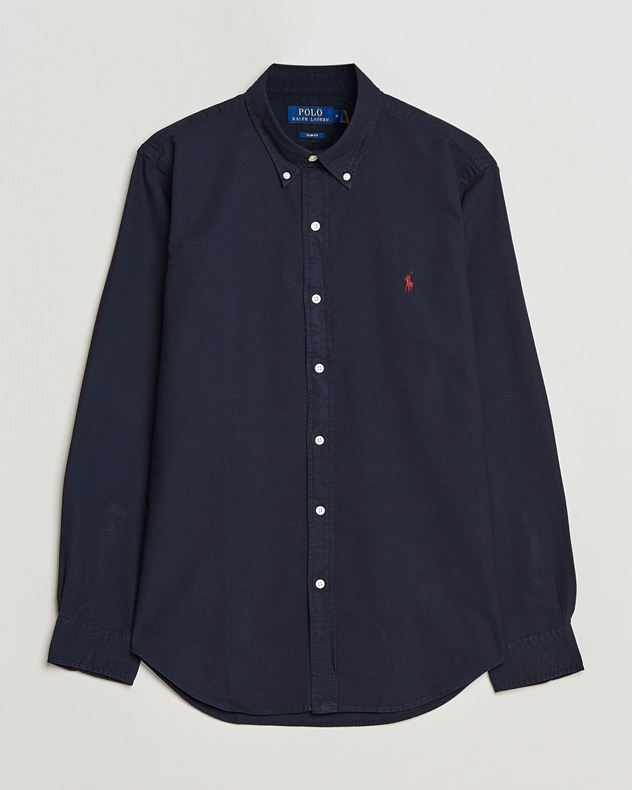 Polo Ralph Lauren Slim Fit Garment Dyed Oxford Shirt Navy – Bleu