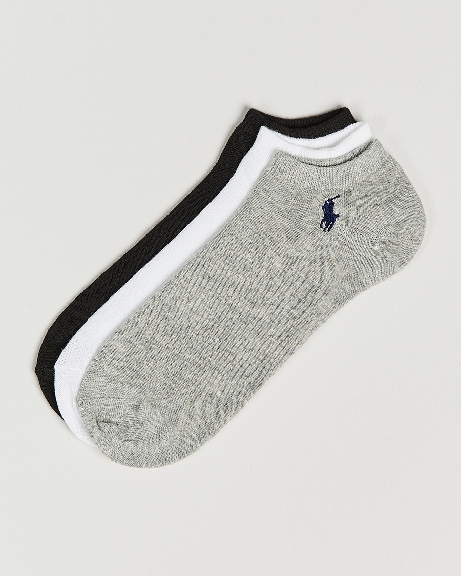 Polo Ralph Lauren 3-Pack Ghost Sock Black/White/Grey – Blanc