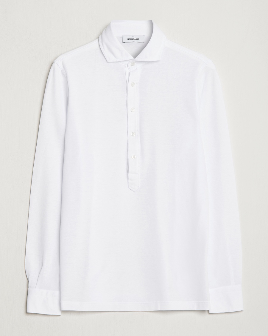 Gran Sasso Popover Shirt White – Blanc