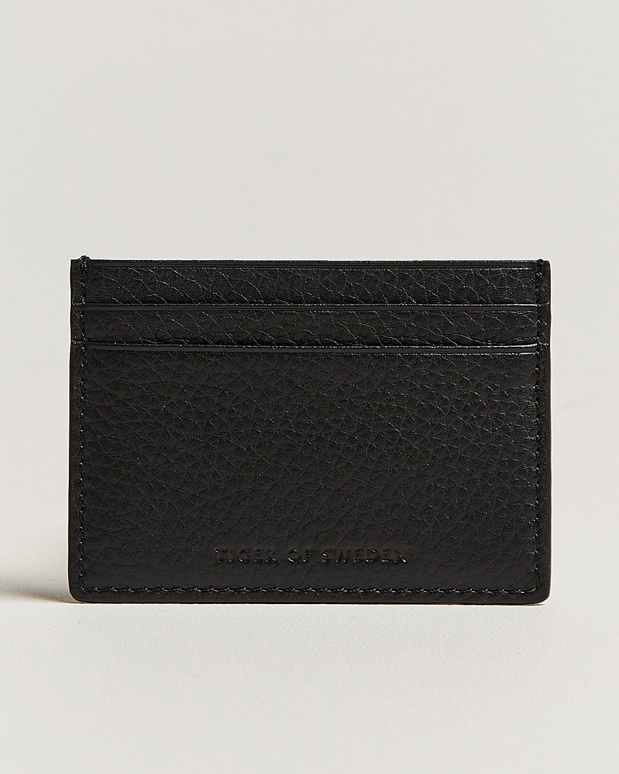Tiger of Sweden Wake Grained Leather Cardholder Black – Noir