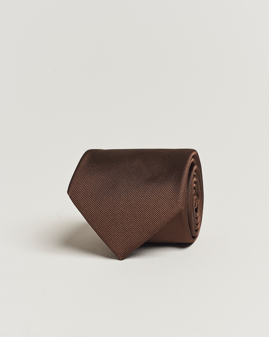 Amanda Christensen Plain Classic Tie 8 cm Brown – Marron