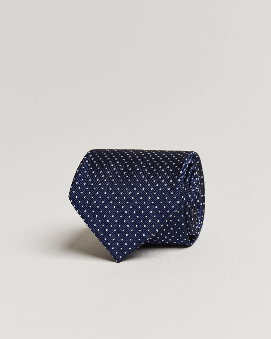Amanda Christensen Micro Dot Classic Tie 8 cm Navy/White – Bleu