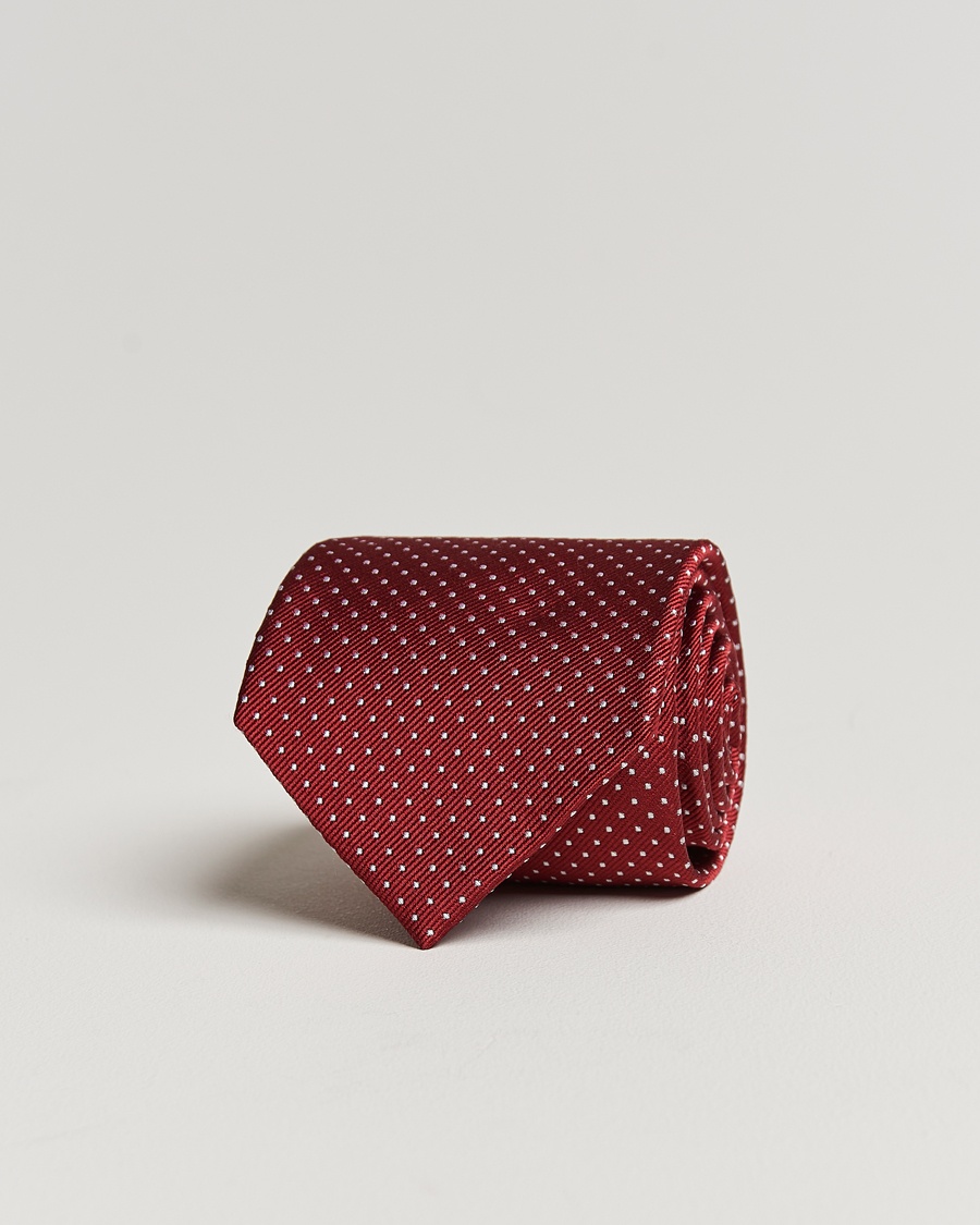 Amanda Christensen Micro Dot Classic Tie 8 cm Wine/White – Rouge