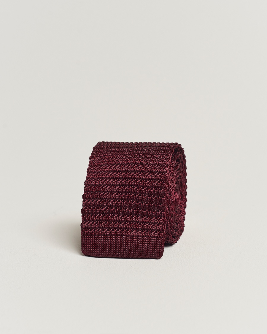 Amanda Christensen Knitted Silk Tie 6 cm Wine Red – Rouge