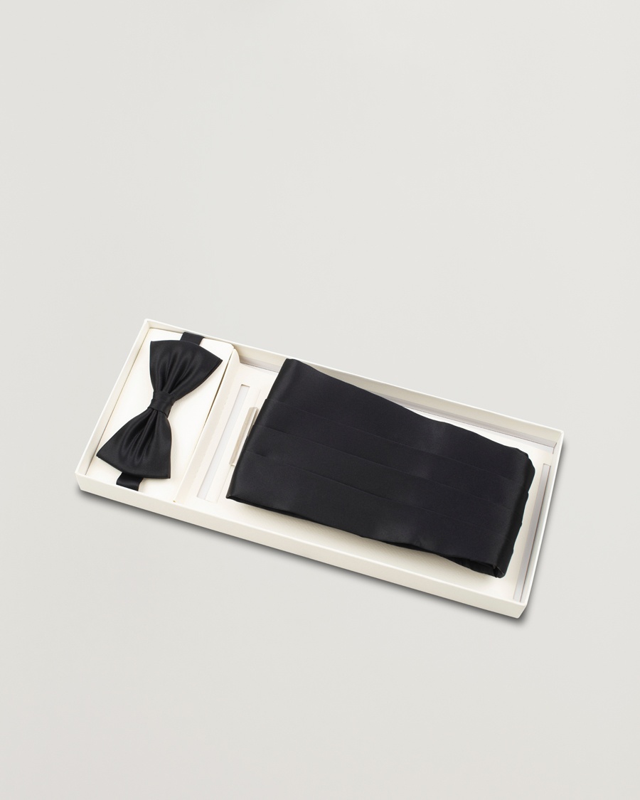 Amanda Christensen Silk Cummerbund Set Black Black – Noir