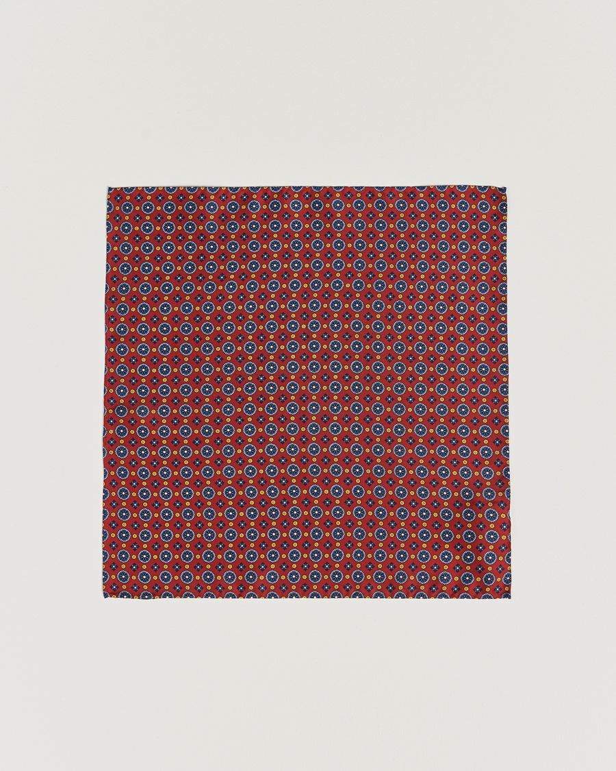 Amanda Christensen Medallion Silk Pocket Square Wine Red – Rouge