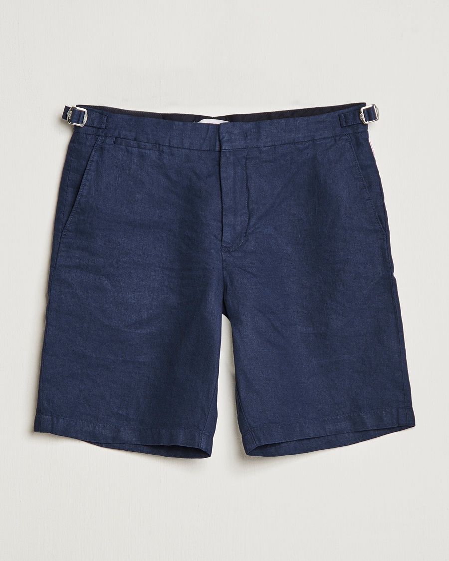 Orlebar Brown Norwich Linen Shorts Navy – Bleu