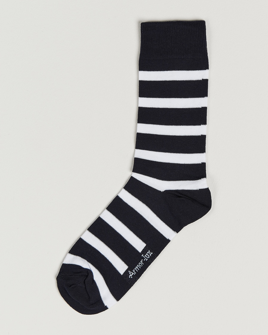 Armor-lux Loer Stripe Sock Rich Navy/White – Bleu