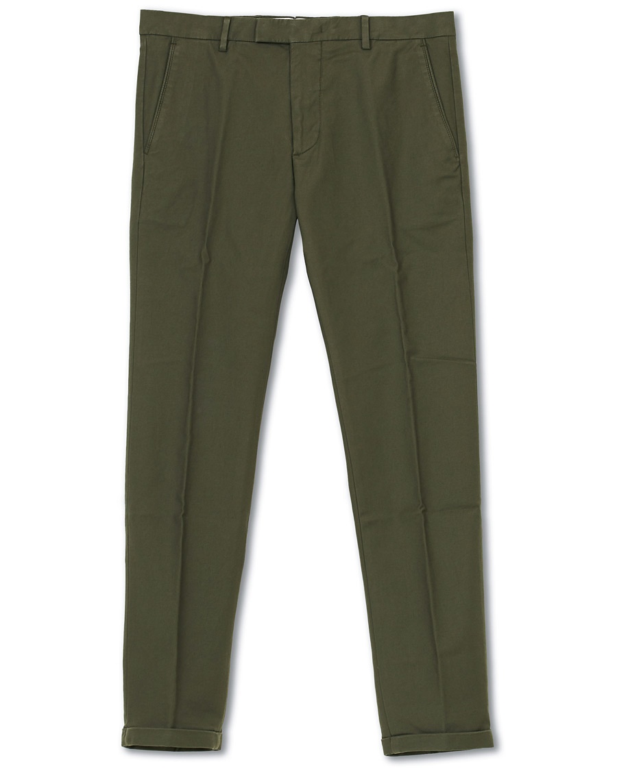 NN07 Scott Regular Fit Stretch Trousers Army Green – Vert