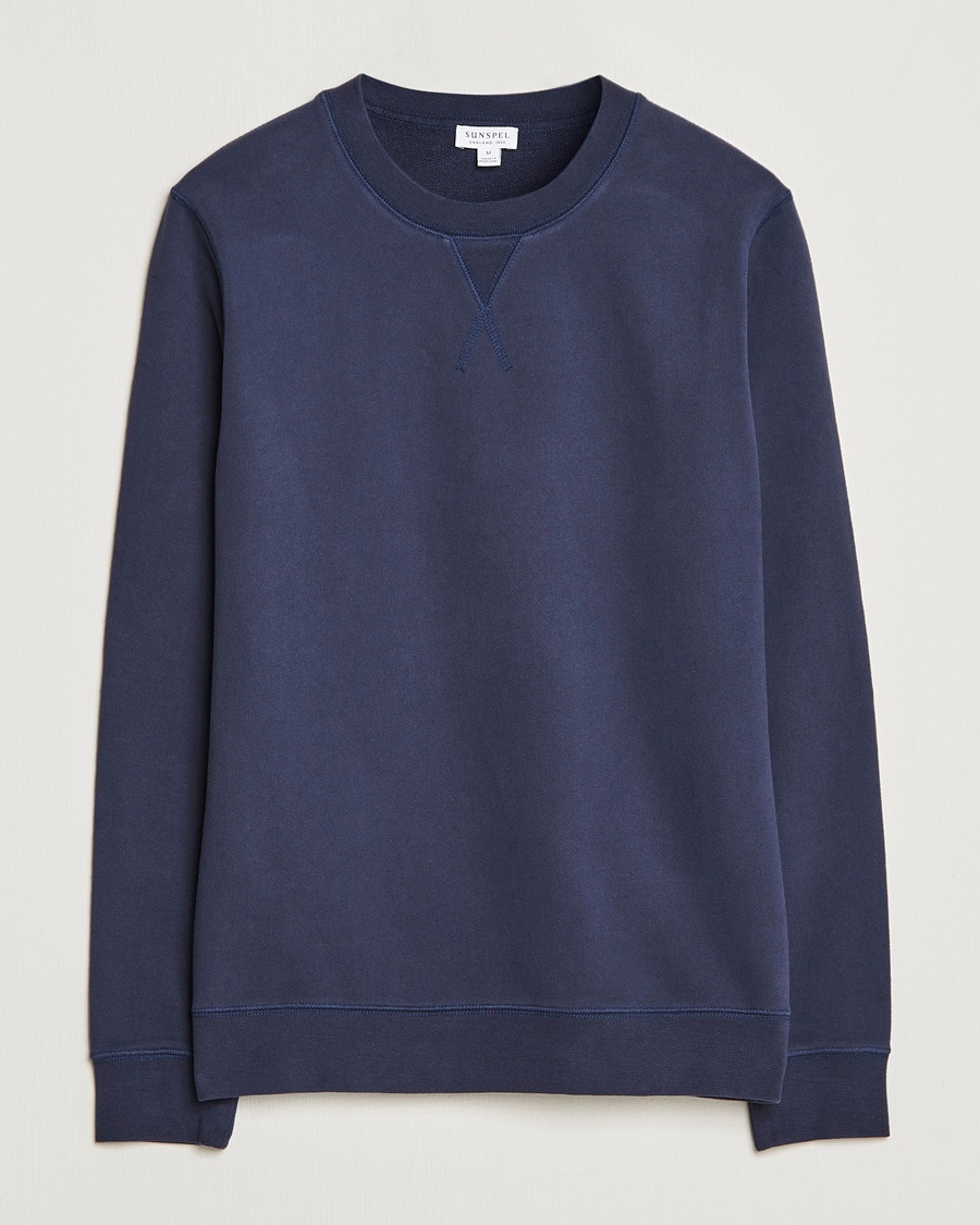 Sunspel Loopback Sweatshirt Navy – Bleu