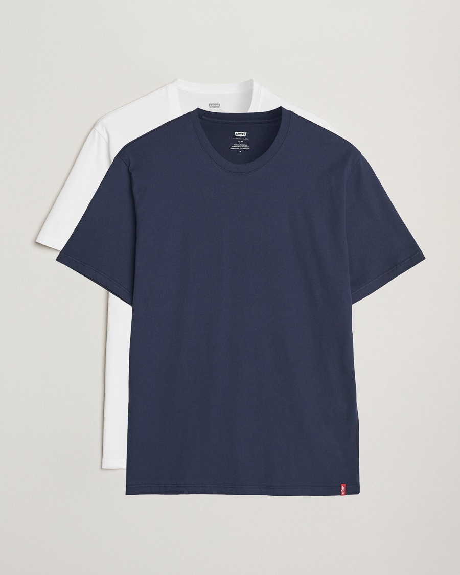 Levi's 2-Pack Crew Neck T-Shirt Navy/White – Blanc