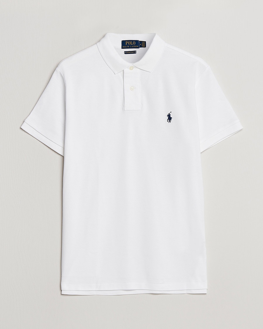 Polo Ralph Lauren Custom Slim Fit Polo White – Blanc