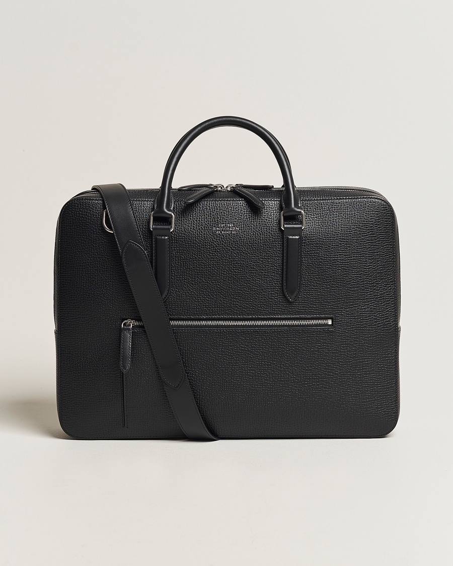 Smythson SmythsonLudlow Large Briefcase With Zip FrontBlack – Noir