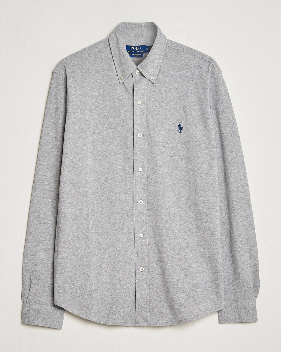 Polo Ralph Lauren Slim Fit Featherweight Mesh Shirt Andover Heather – Gris