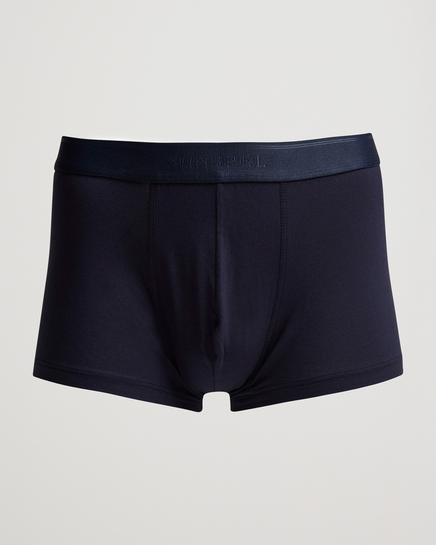 Sunspel Cotton Stretch Trunk Navy – Bleu