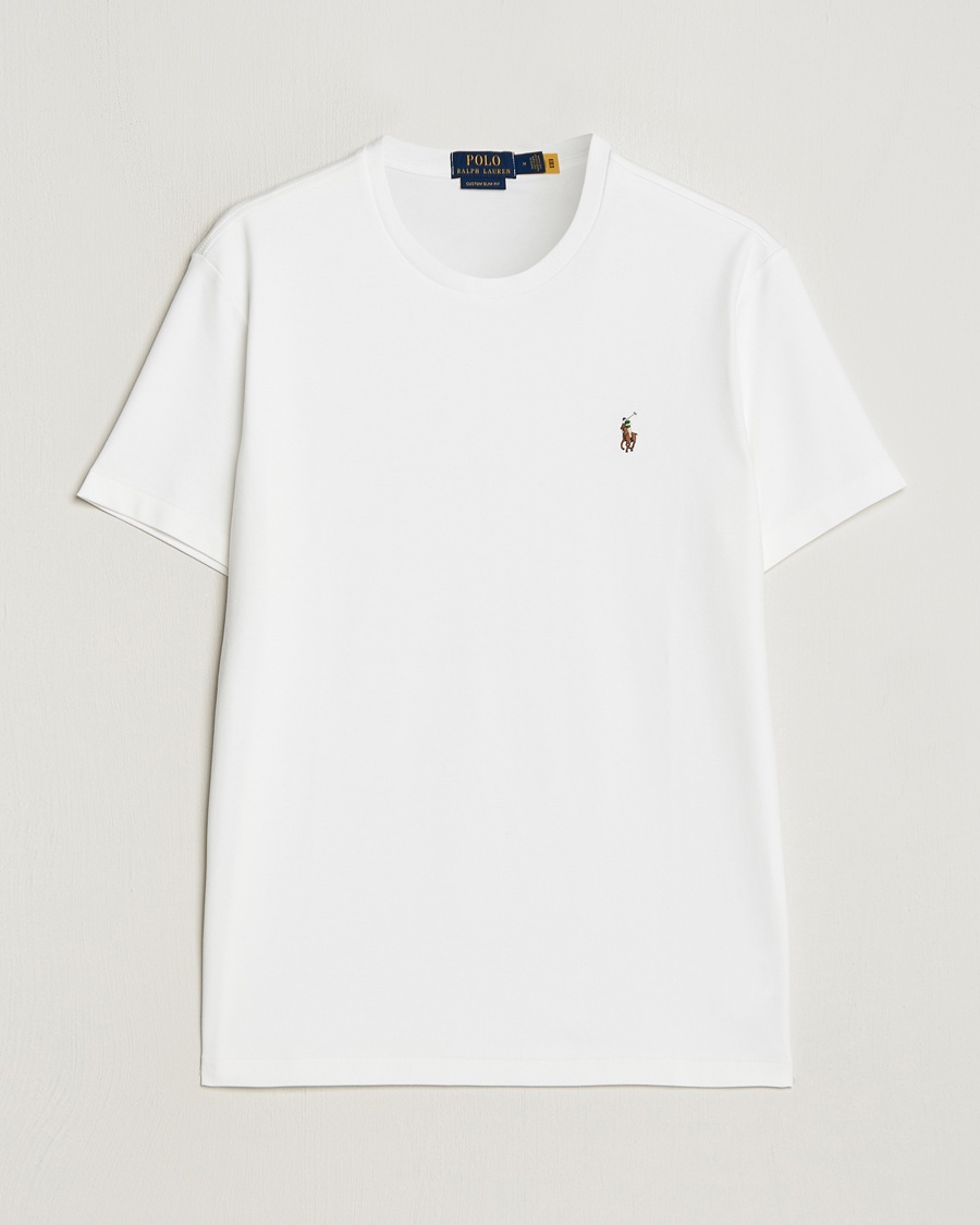 Polo Ralph Lauren Luxury Pima Cotton Crew Neck T-Shirt White – Blanc