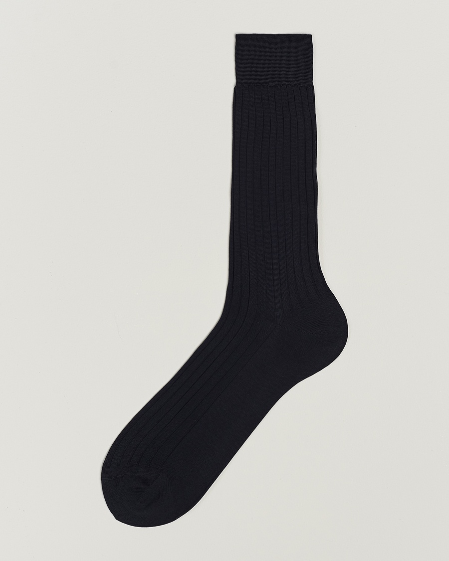 Bresciani Cotton Ribbed Short Navy – Bleu